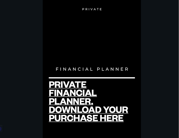 Private Financial Printable Planner with Bonus Private Financial Planner Productivity Workbook. product image (2)