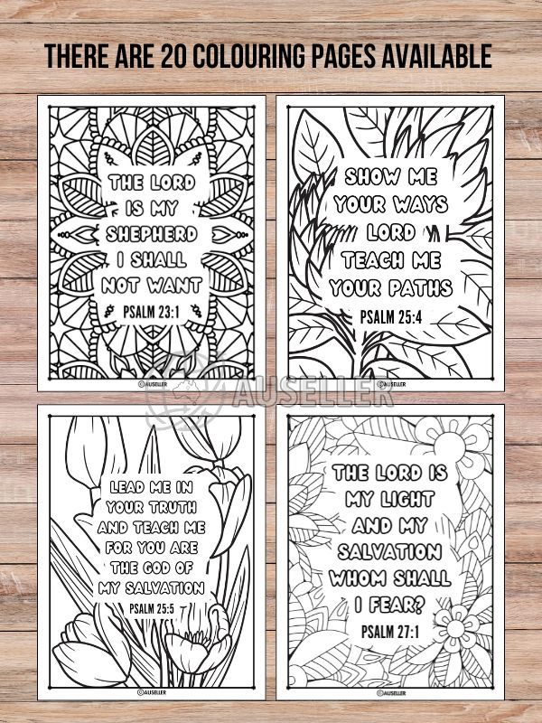 Printable Christian Colouring Book For Women - Colour In Devine Poetry: PSALMS product image (5)