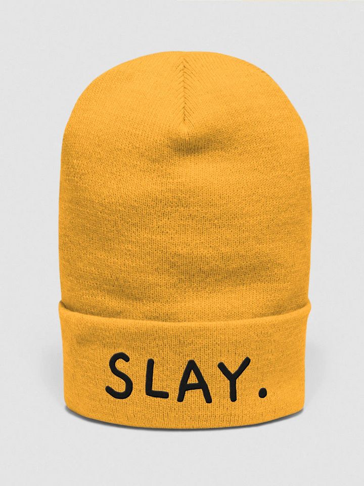 slay cuffed beanie - black font product image (1)