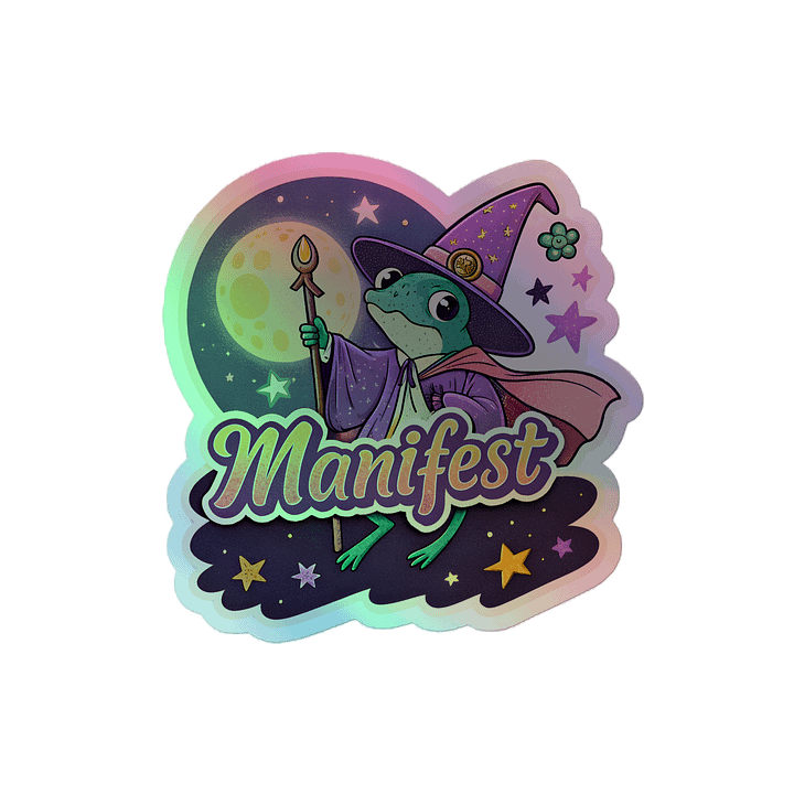 Manifest Wizard Frog Holographic Sticker product image (2)
