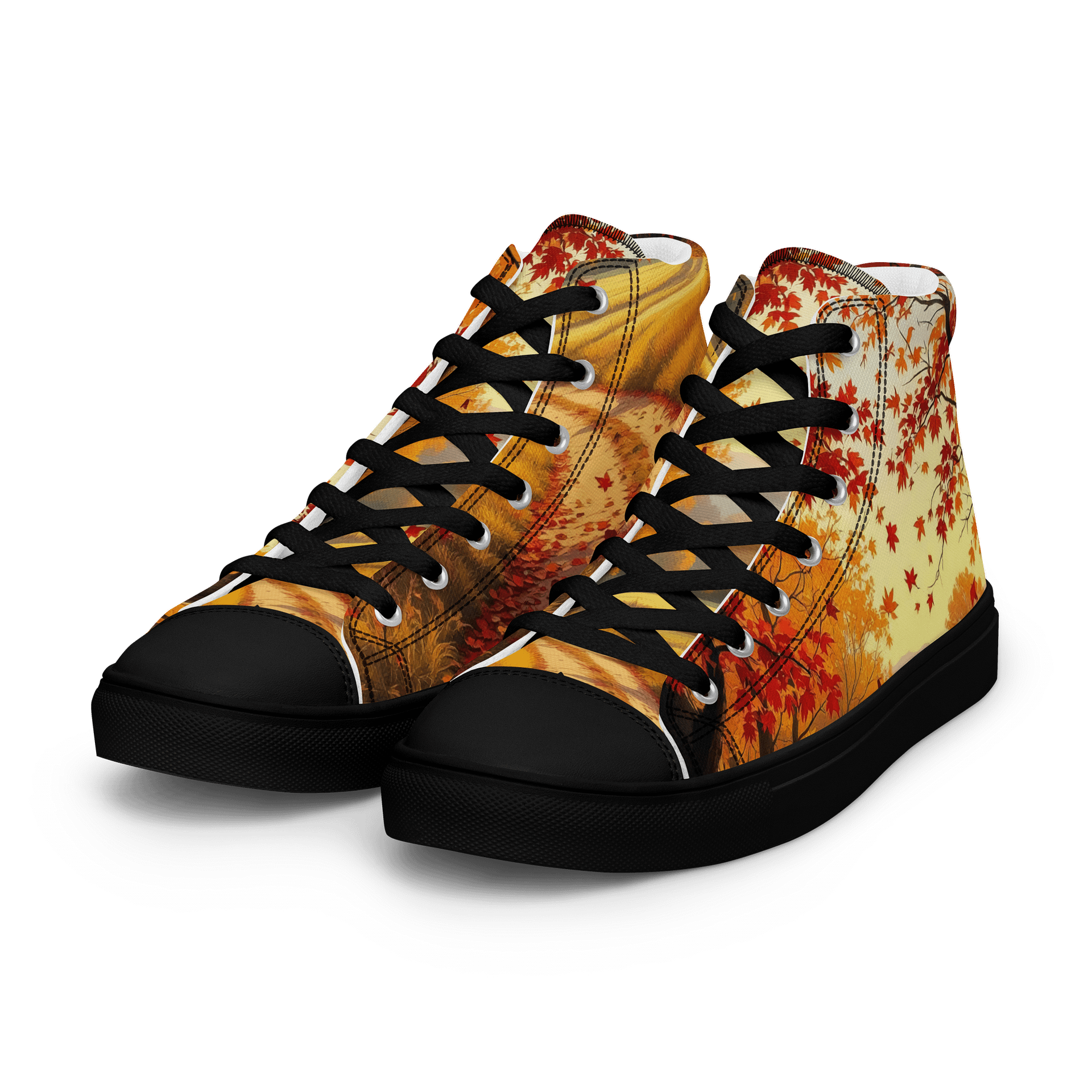 Autumnal Serenity Men's High Top Canvas Shoes product image (6)