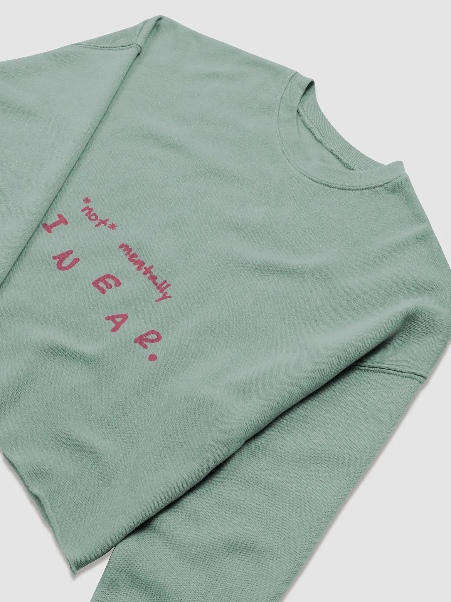 *not* mentally linear (fuchsia design) Women's Fleece Crop Sweatshirt product image (13)