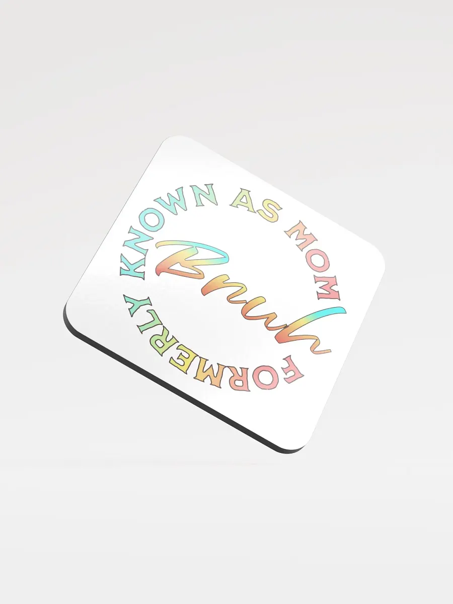 Formerly Known As Mom Bruh Playful Gradient Cork Coaster product image (1)
