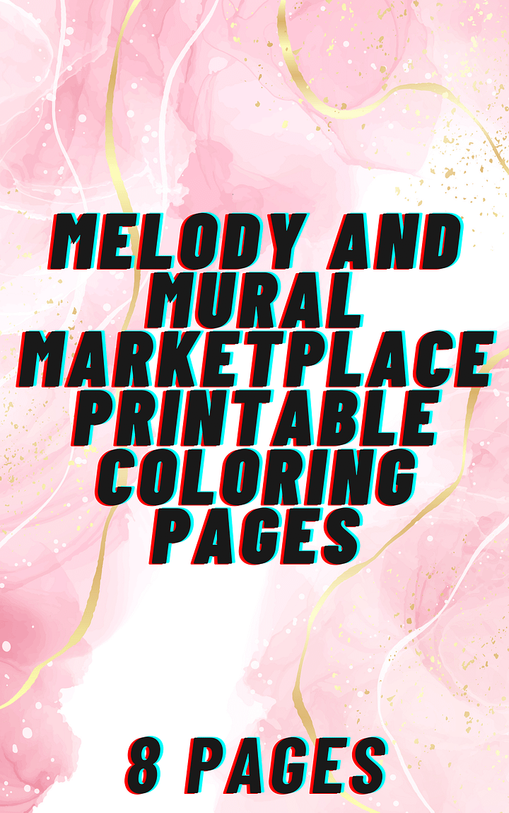 Melody and Mural Marketplace Digital Coloring Pages | Printable PDF Sheets + Transparent PNGs (ZIP for Digital Coloring) product image (1)