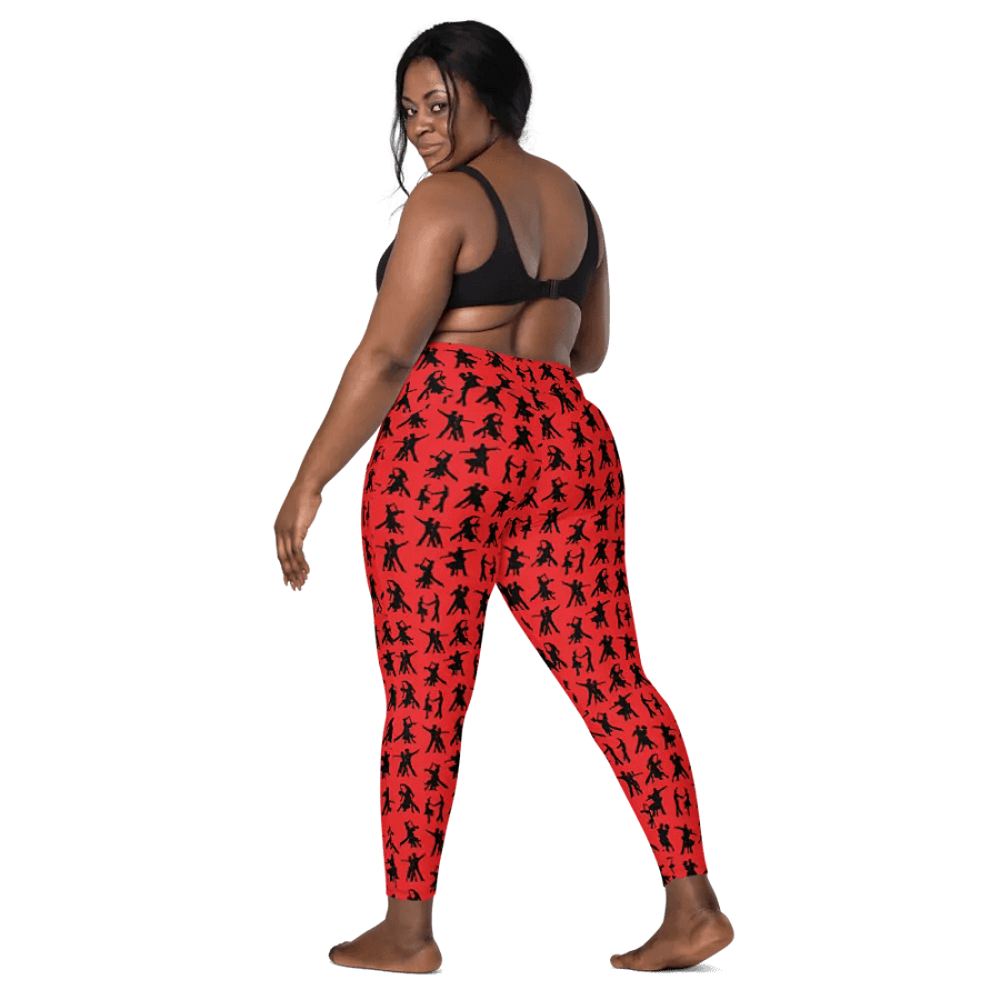 Red and Black Ballroom Dancing Leggings with Pockets product image (2)