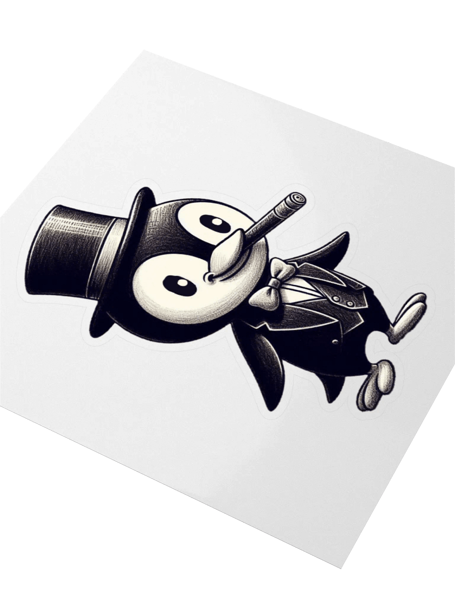 Retro Penguin Sticker (No Background) product image (5)
