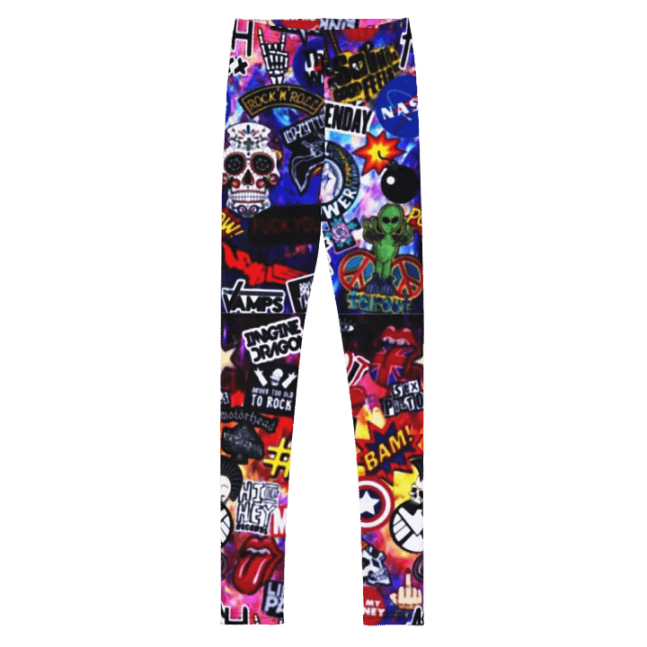 Kids Leggings – Rock and Roll Print for Cool & Edgy Style product image (2)