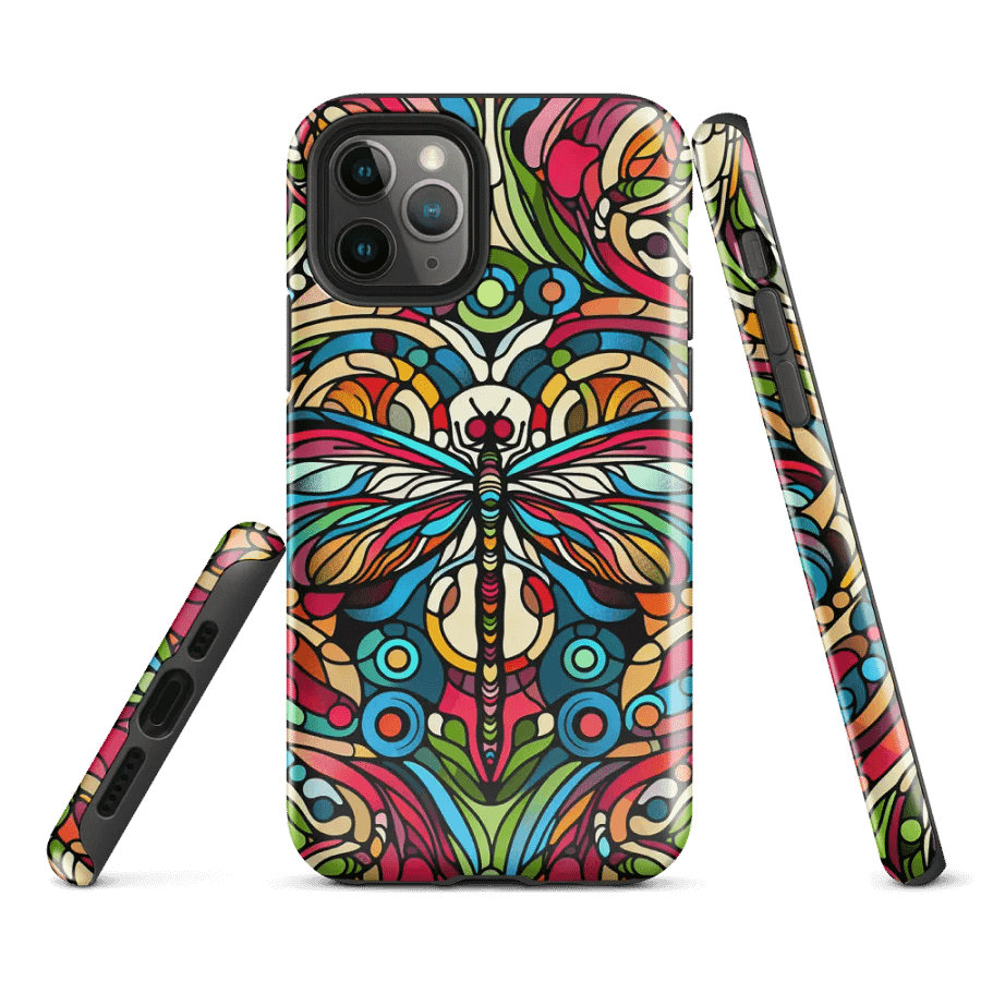 Tough Phone Case for iPhone® - Colorful Psychedelic Stained Glass Butterfly product image (1)