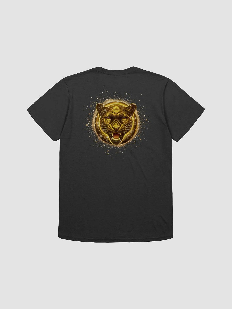Glitter Gold Black jaguar Badge Design (Unisex Black T-Shirt) product image (2)