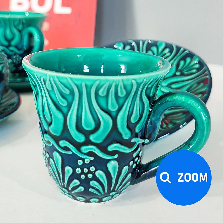 Ceramic tea set (6 items) — handmade pottery, handmade ceramic, Turkish ceramic product image (7)