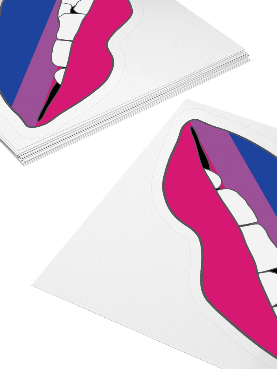 Bisexual Pride Flag Biting Lips Sticker product image (12)