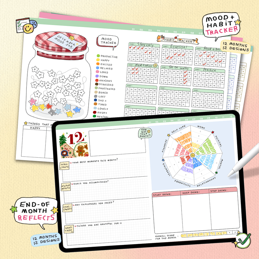 IXLOGO| digital planner 2025 ( hyperlinked + digital stickers included ) product image (6)