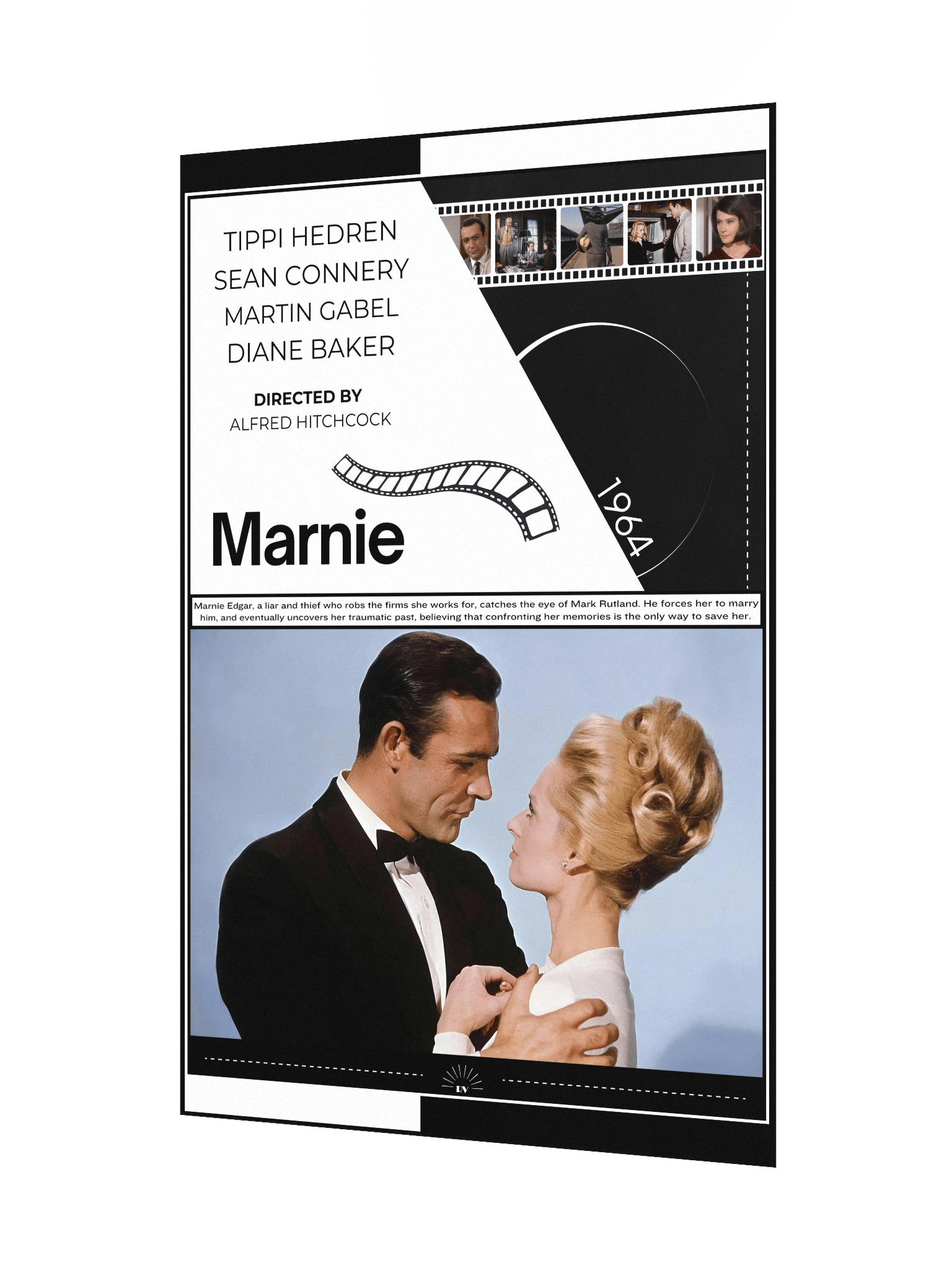 Marnie with Sean Connery and Tippi Hedren 1964 | Movie Poster | 12x18 Wall Art product image (3)