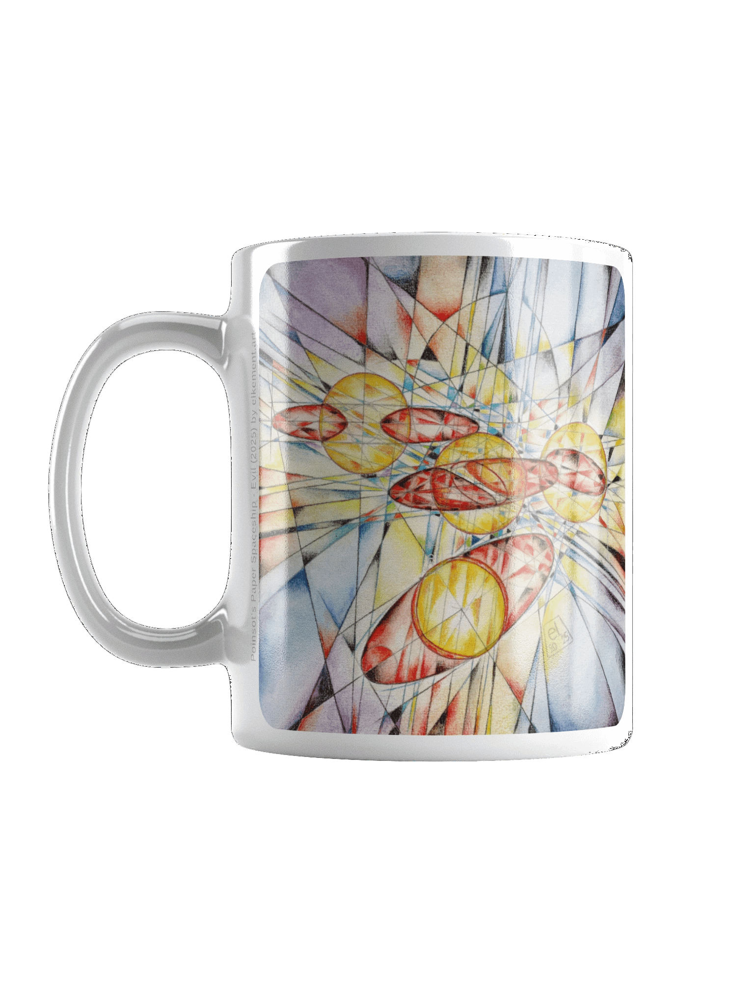 Poinsot's Paper Spaceship 4+1 - Gyroscope Physics Geometric Drawings Mug product image (4)