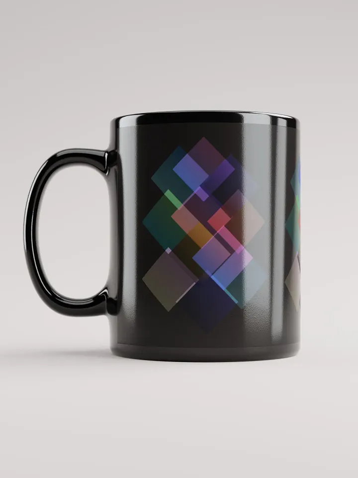 Geometric Gradient Artistic Squares Black Mug product image (3)