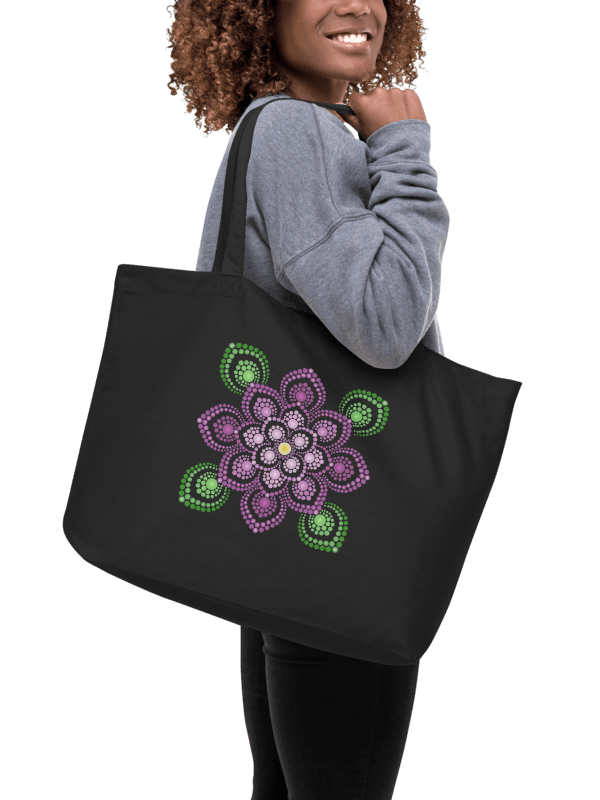 Purple and Green Mandala Organic Cotton Tote Bag product image (2)