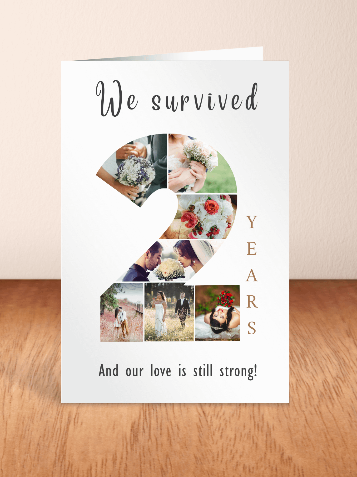 2 Year Anniversary Photo Card Editable Canva Template product image (2)