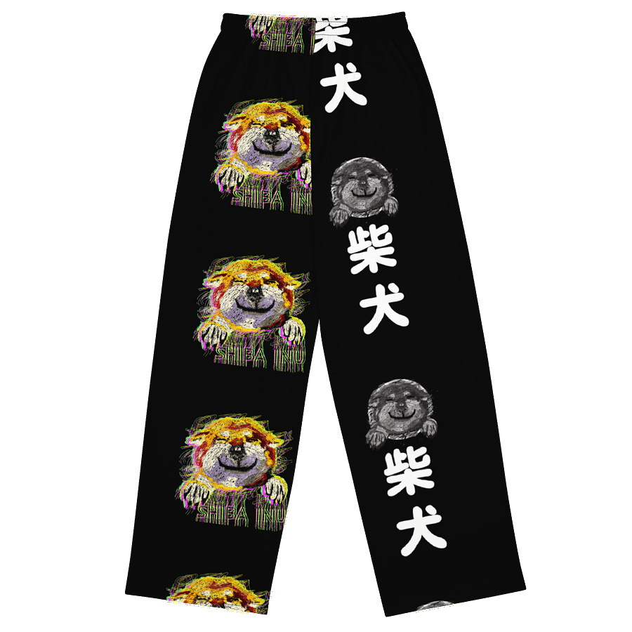 "HI" SHIBA INU Cozy Street Chic: Unisex Wide-Leg Pants product image (2)