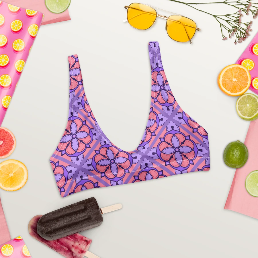 Peach and Lilac Symmetry Pattern Padded Bikini Top product image (6)