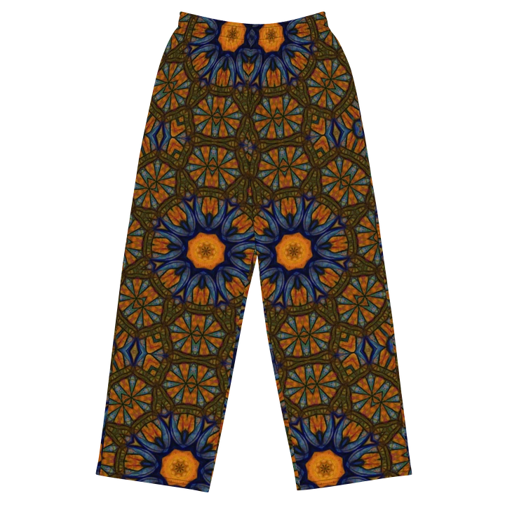 Orange and Blue Sketchy Kaleidoscope Wideleg Pants product image (1)
