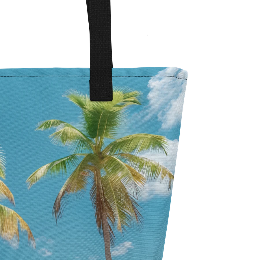 Tote Bag: Stunning Beach Palm Trees Tropical Summer Ocean Scene Design product image (5)