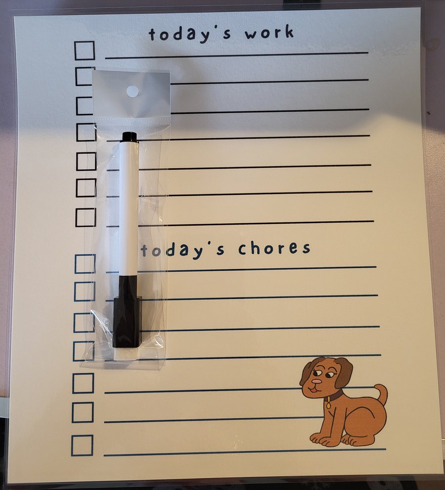 🐶🎀 Cute Cartoon Girl Dog Dry Erase To-Do List – Sweet, Sassy, and Here to Help You Stay Organized! 🎀🐶 product image (1)