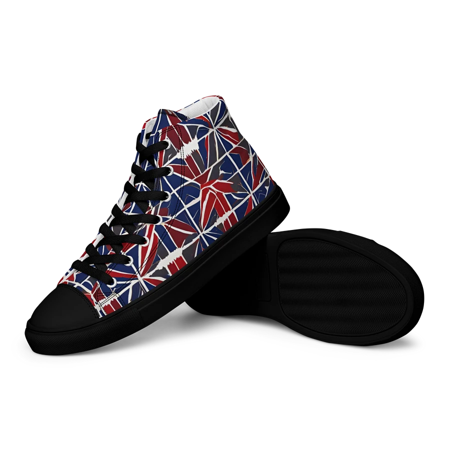 Red And Blue Mosaic Men's High Top Shoes product image (12)