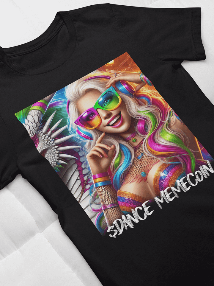 DISCO BLONDIE - DANCE MEMECOIN - PREMIUM TEE - BLACK product image (1)