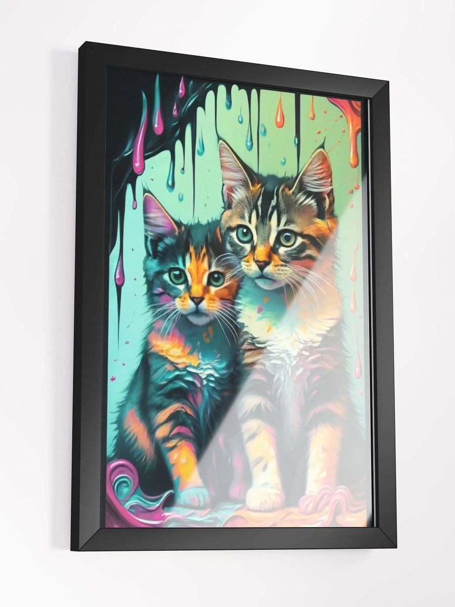 Rainbow Felines: Whimsical Cat Art Print for Playful Homes product image (6)