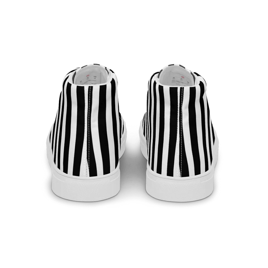 Men's Black And White Striped High Tops product image (3)