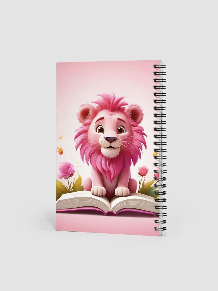 pink lion with flower and book product image (2)