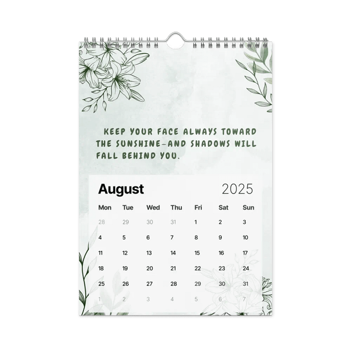 FLORAL INSPIRATIONAL QUOTES WALL CALENDAR 2025 product image (2)