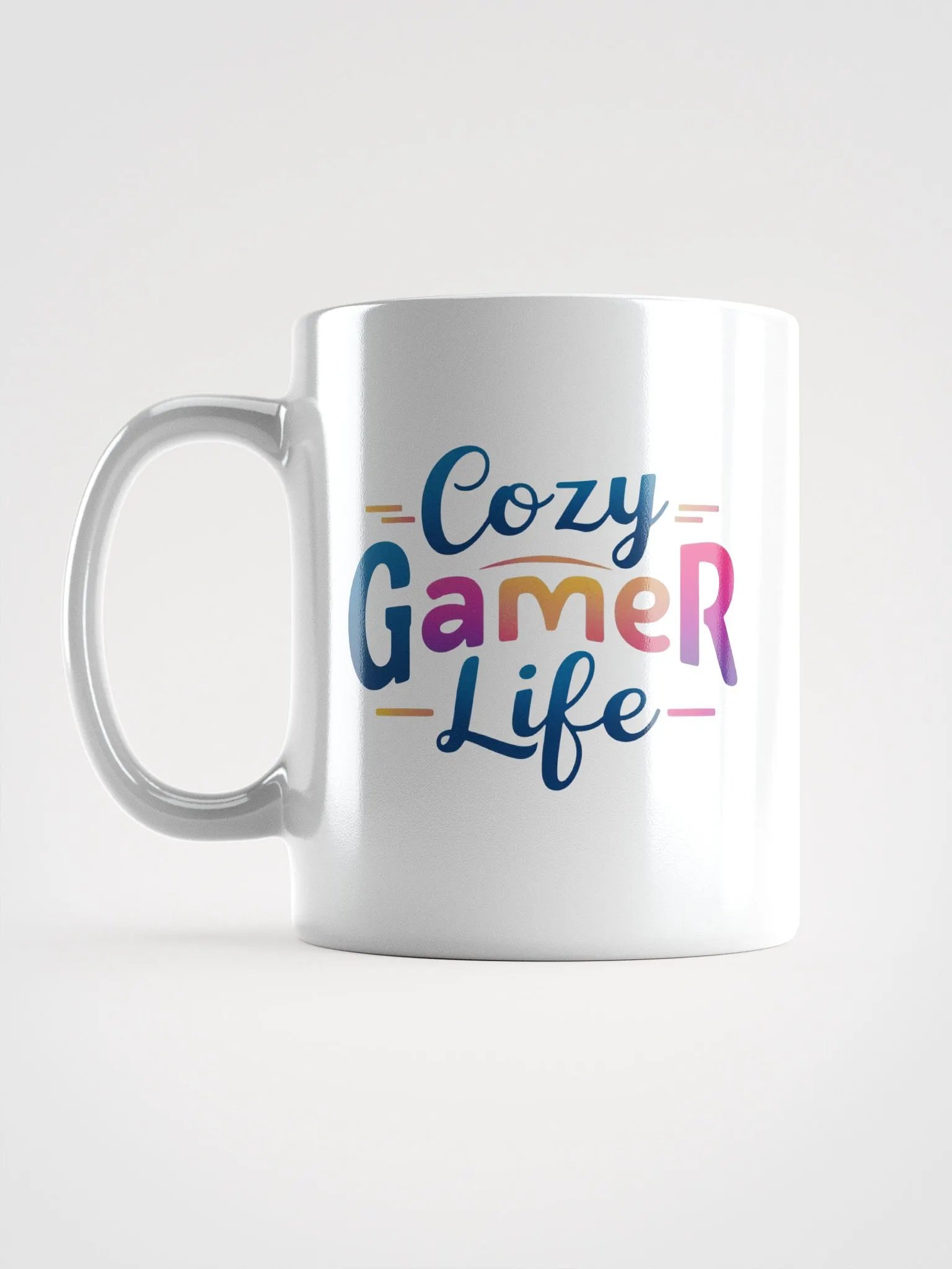 Cozy Gamer Life Vivid Text Only White Mug product image (6)