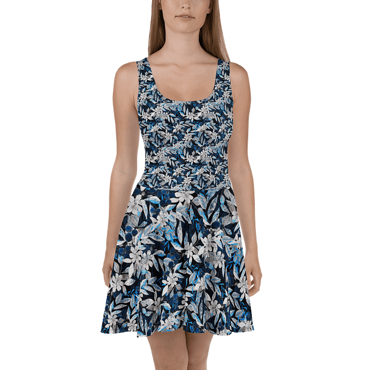 Blue White Garden Skater Dress product image (2)
