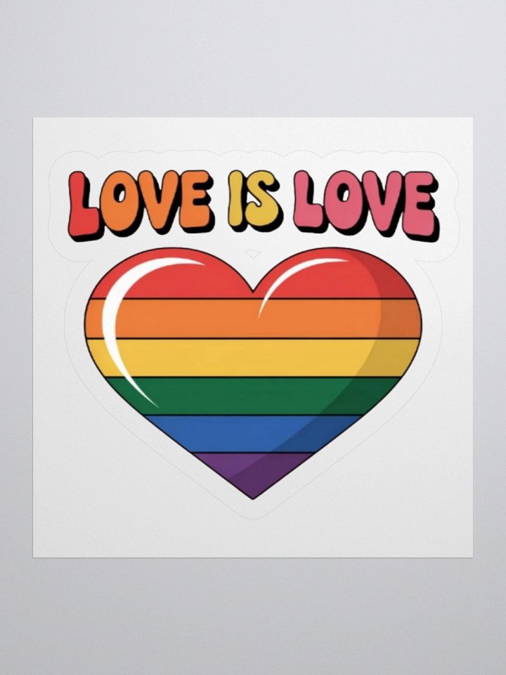 Exclusive 'Love is Love' Rainbow Heart Sticker – Vibrant Vinyl Design product image (1)