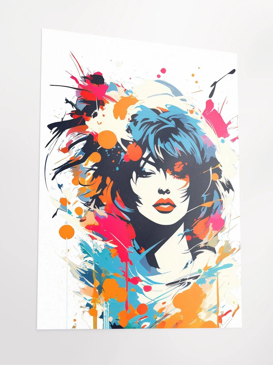 Abstract Woman v13 - Vintage Style Poster - Rock Girl - Medium Size 18x24 Inches product image (3)