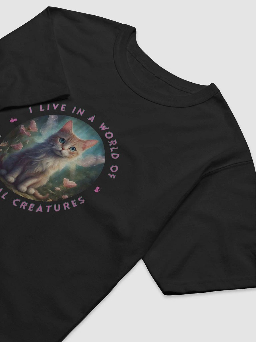 I Live in a World of Fantastical Creatures Kitten Relaxed Fit T-shirt product image (7)