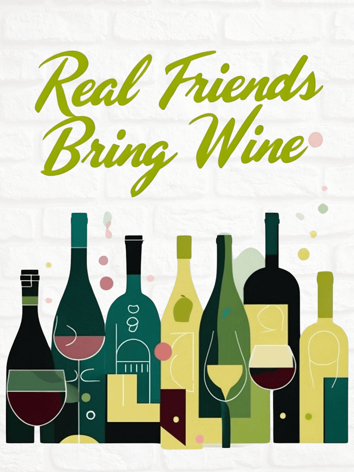 Real Friends Bring Wine Framed Poster product image (1)