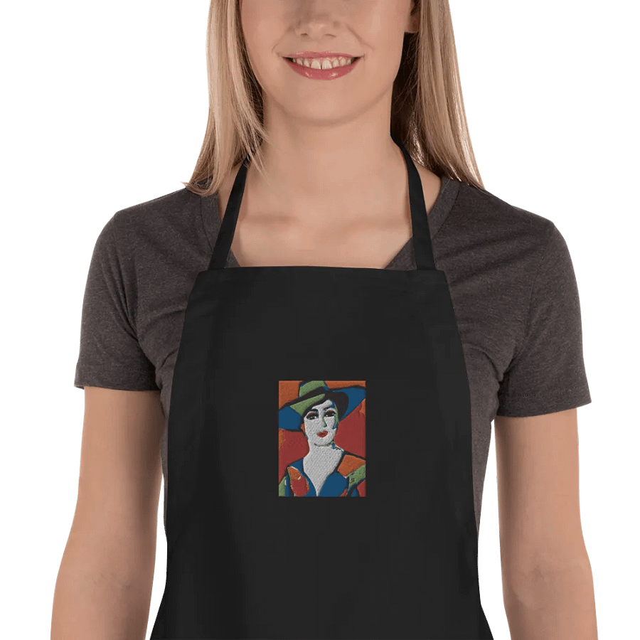 Donna with Hat Embroidered Cooking Apron product image (1)