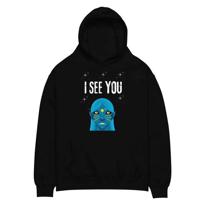 Smiling Blue Alien Premium Hoodie product image (2)