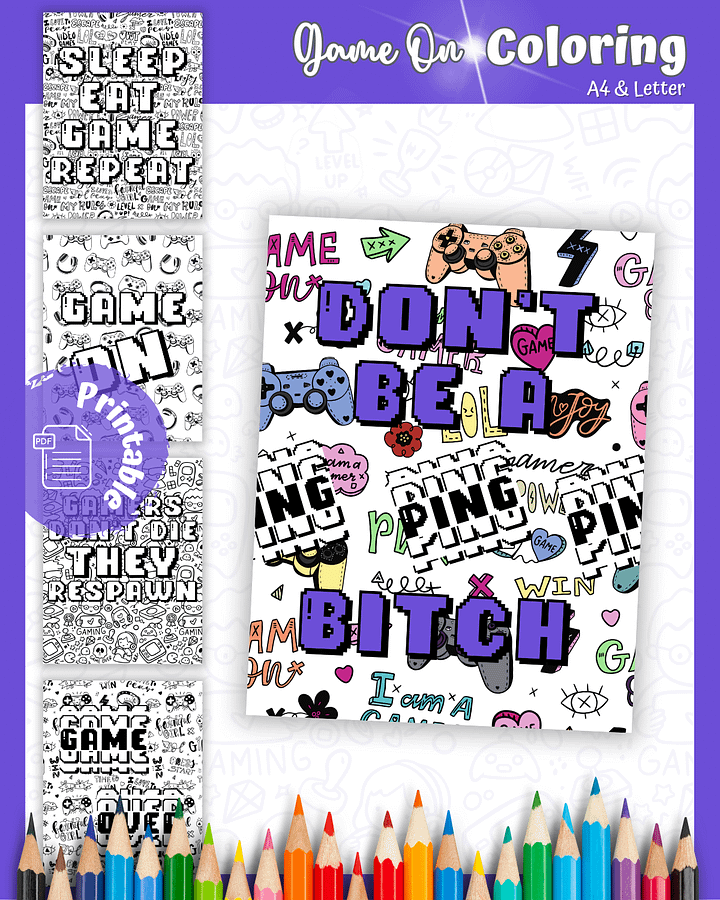Get Your Game On - Gaming Fun Coloring Pages product image (1)