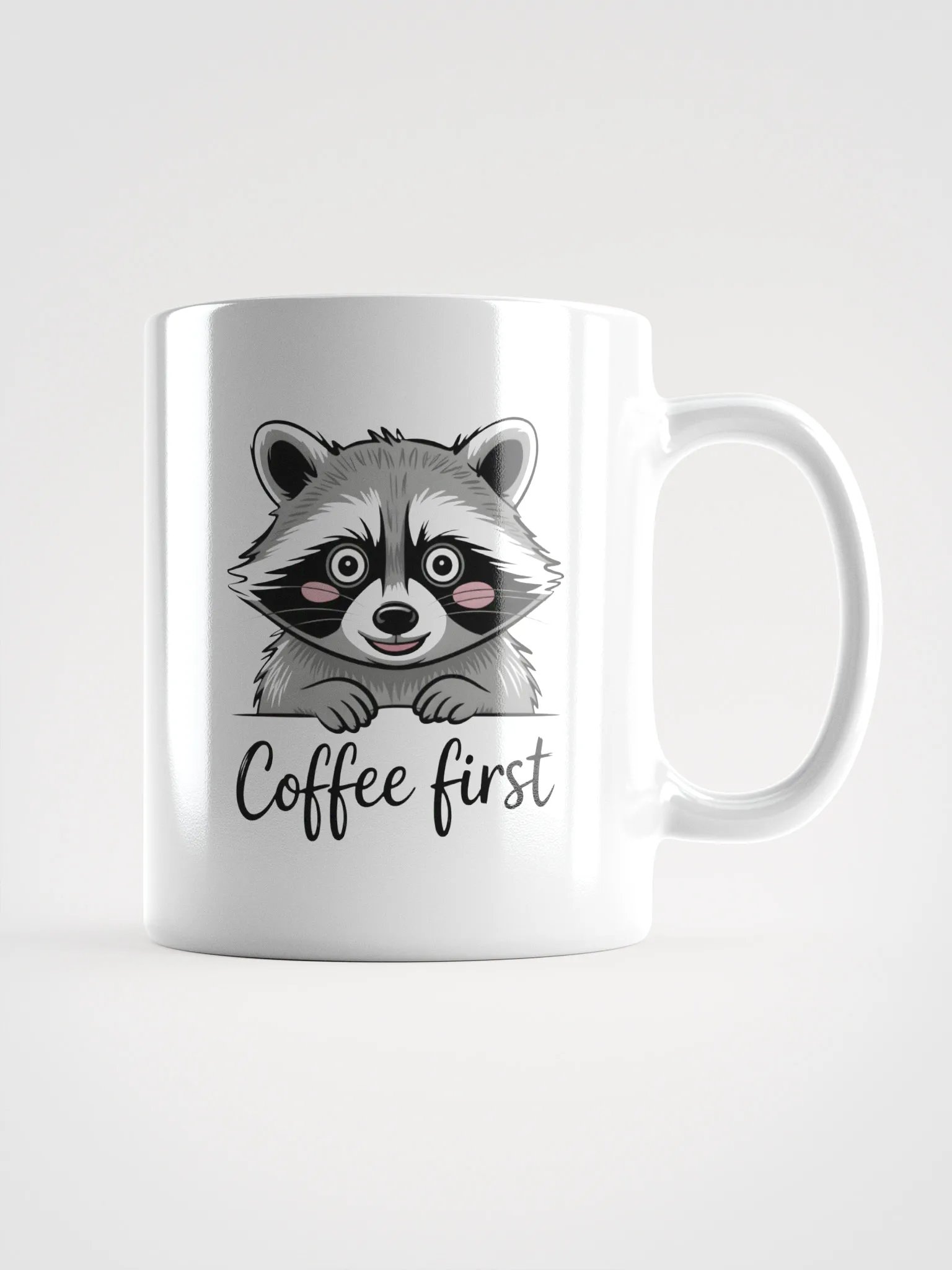 Coffee First Raccoon Mug | Cute Animal Mug product image (1)