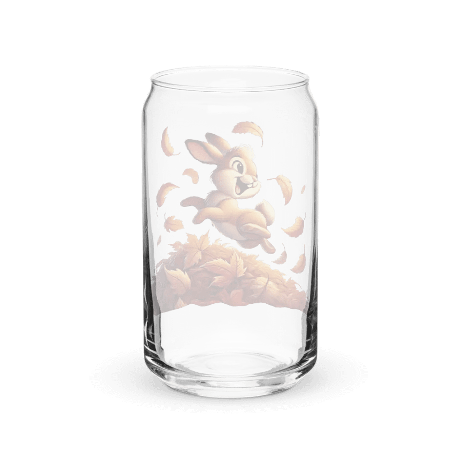 Autumn Leaves Bunny Rabbit Glass with Optional Lid and Straw product image (38)