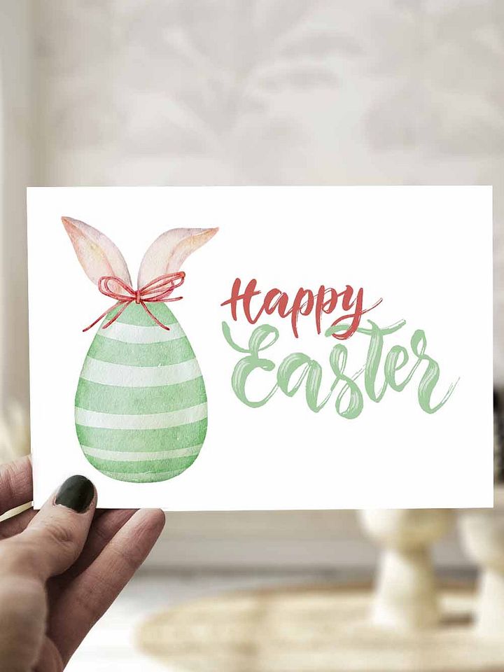 Bunny and Egg Happy Easter Card product image (1)