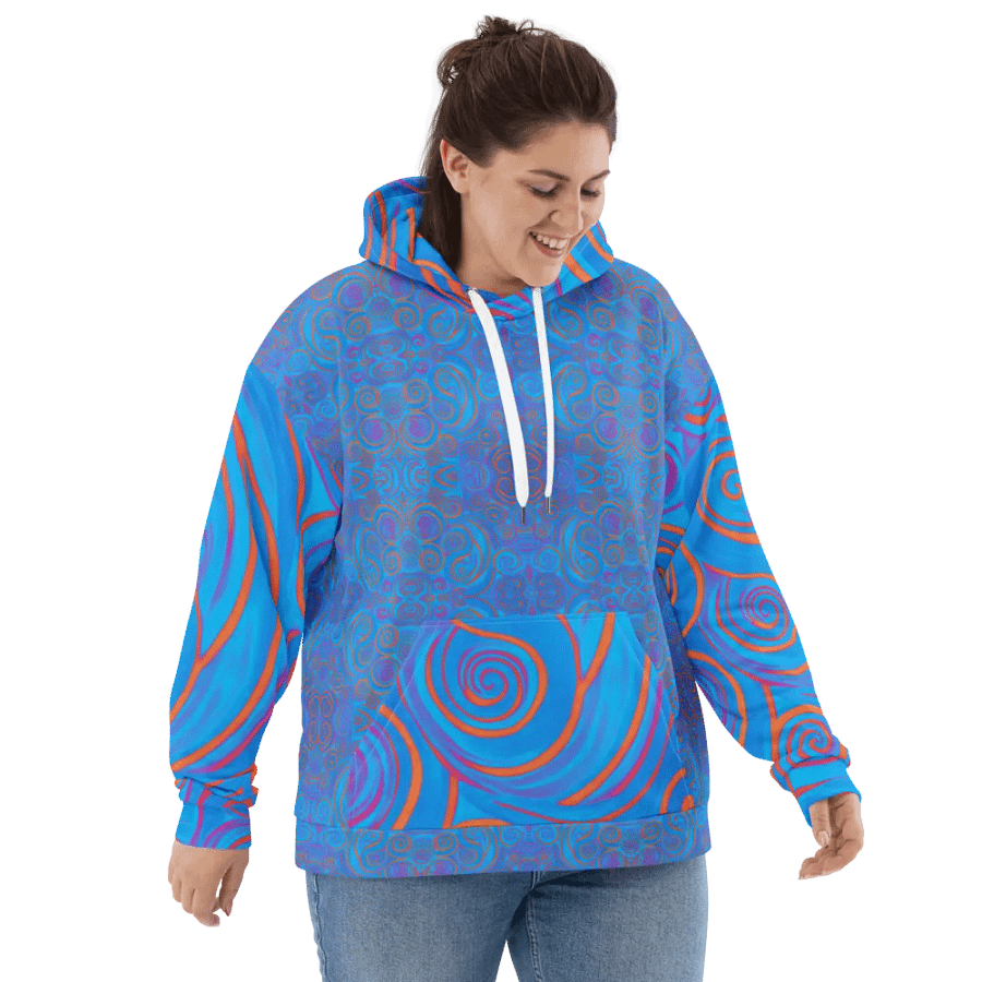 Funky Blue Dreams Liquid Tie-Dye Hoodie product image (9)