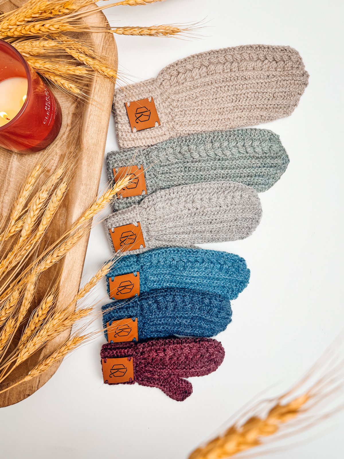 Autumn Wheat Crochet Mittens Pattern (6 Sizes) product image (5)