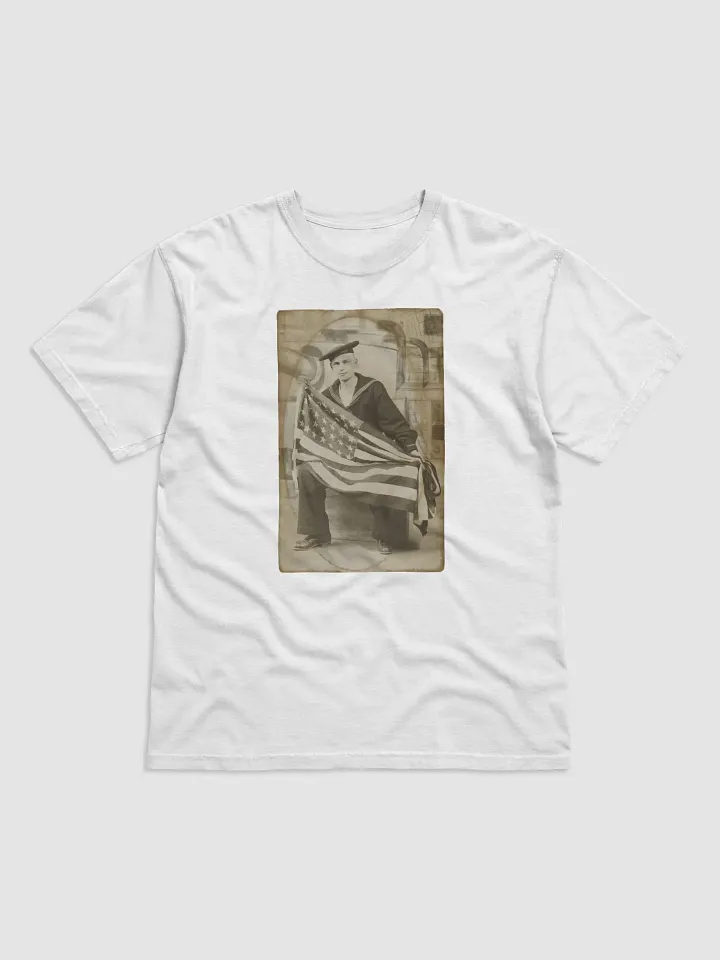 Sailor Holding American Flag By Unknown (c. 1910) - T-Shirt product image (1)