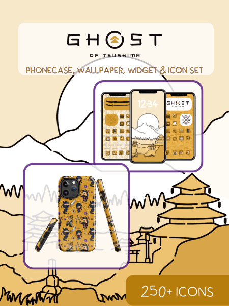 Ghost of Tsushima MagSafe Gold Phone case & theme bundle product image (1)
