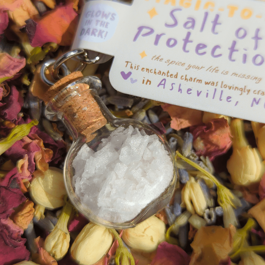 Glowing (Protection) Salt in a Mini Potion Bottle - Keychain / Bag Charm ~ Made in AVL product image (3)