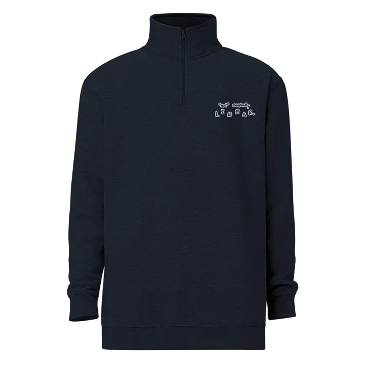 *not* mentally linear. (navy bubble design) embroidered quarter zip product image (7)